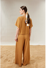 TRIBAL TIE FRONT WRAP PANT - SANDCASTLE