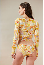 TRIBAL L/S CROPPED RASHGUARD - POSTCARD