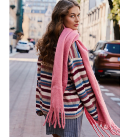 24COLOURS STRIPED BUTTON FRONT CARDIGAN