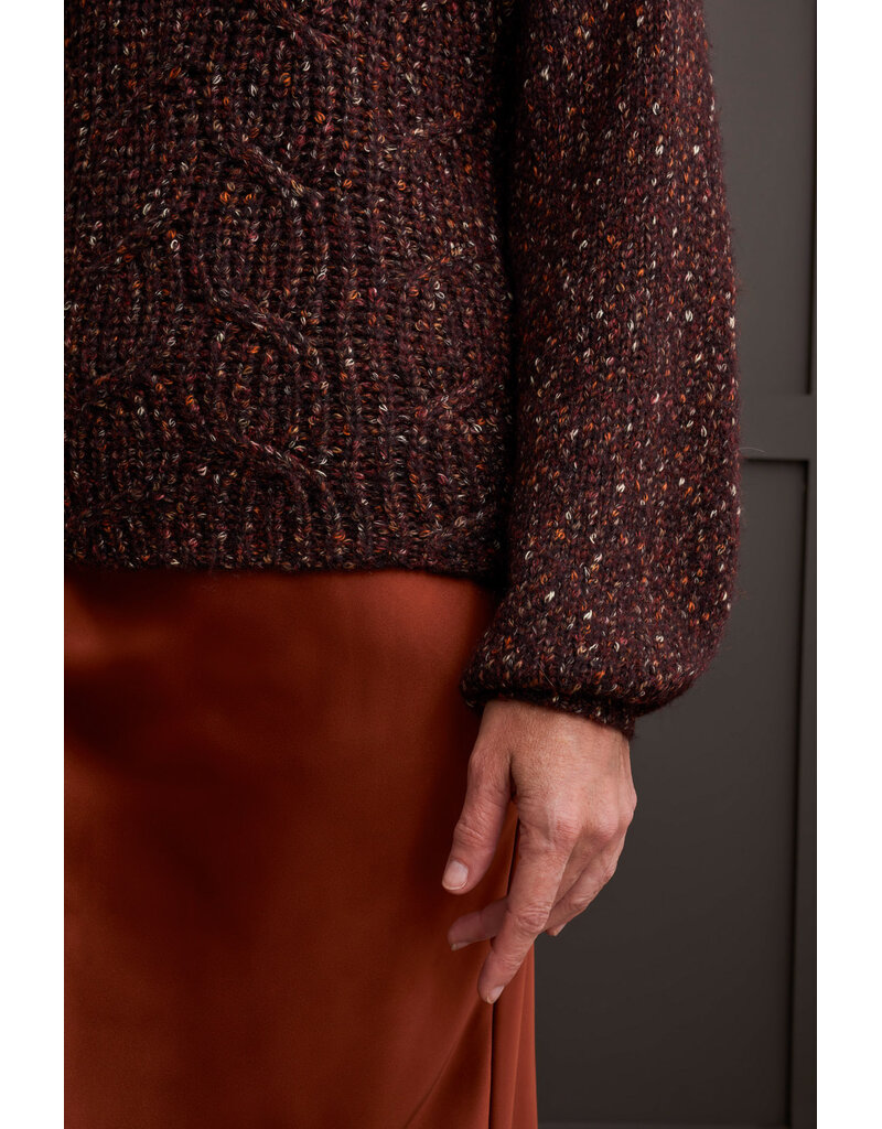 TRIBAL FUNNEL NECK OVERSIZE SWEATER