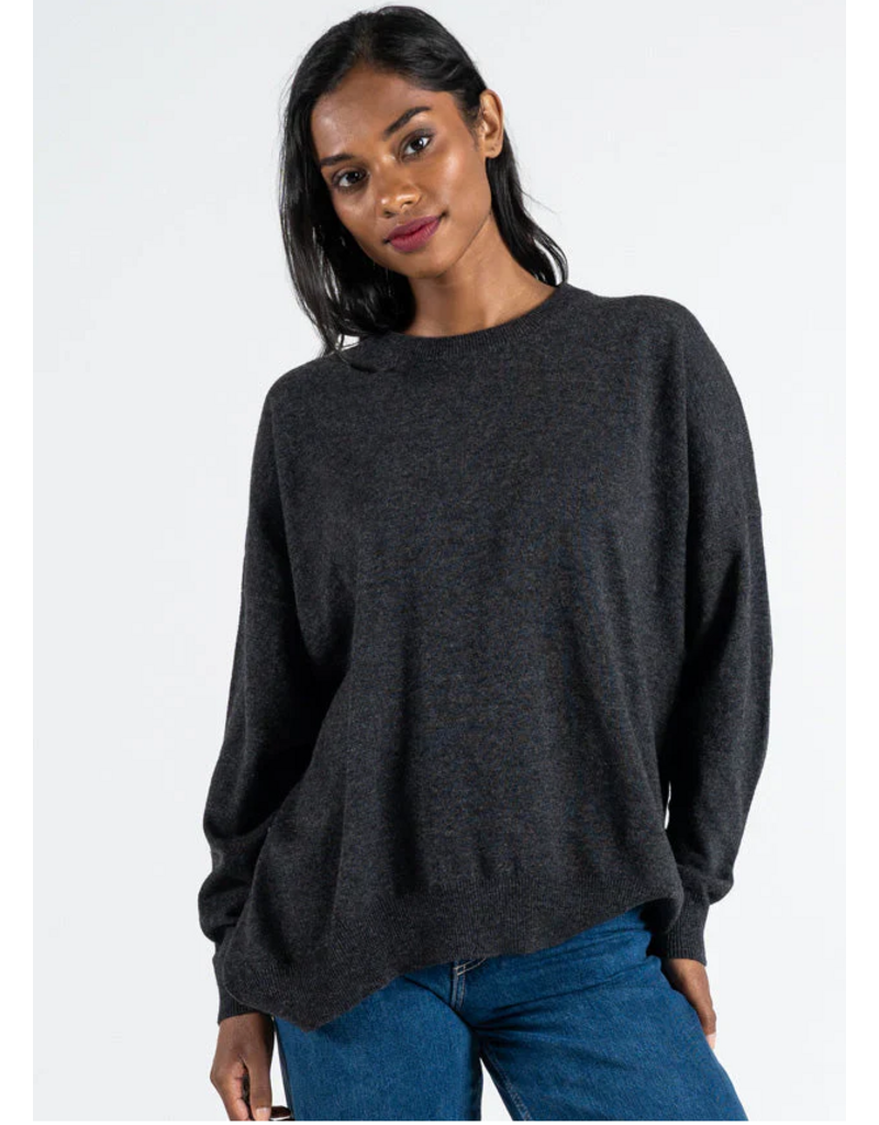 C'EST MOI KNIT VISCOSE BLEND CREW NECK SWEATER