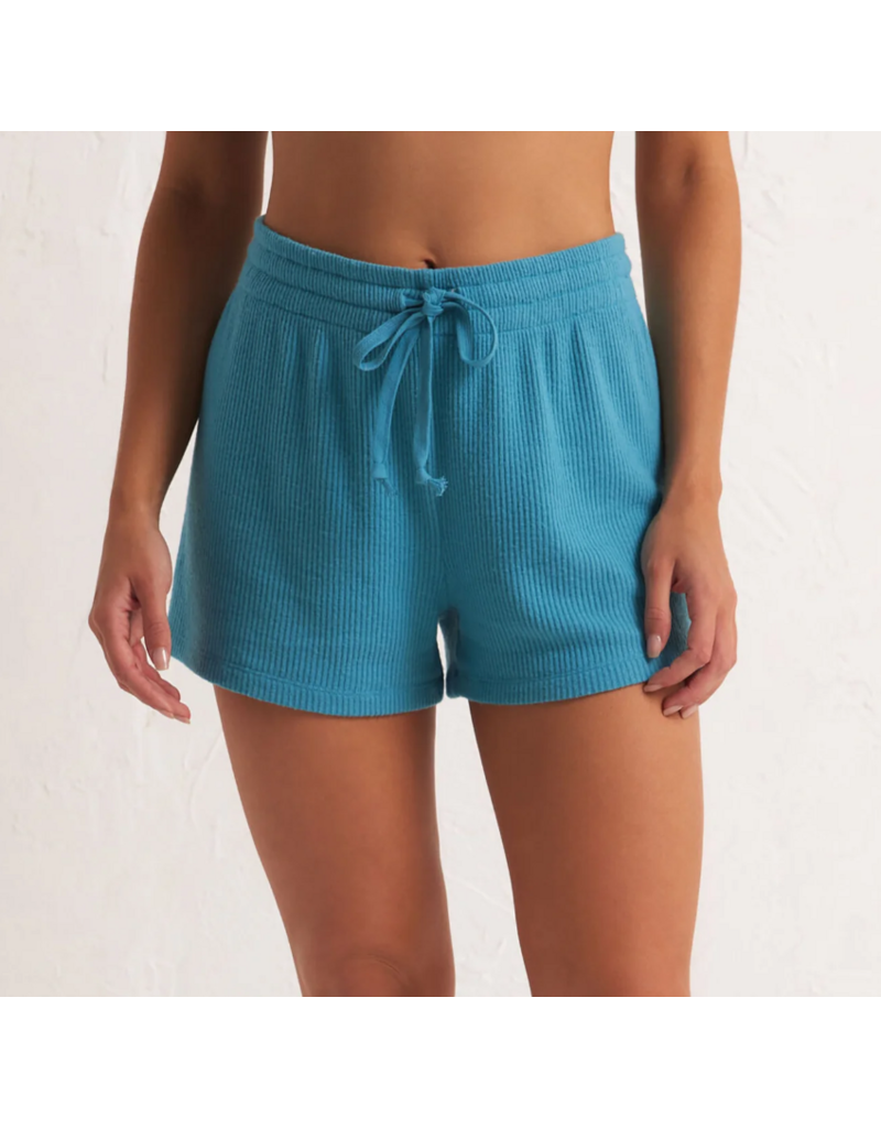 Z SUPPLY BERMUDA BLUE RIBBED SHORTS