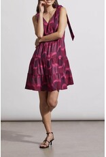 TRIBAL TIERED SHORT DRESS W/ BOW DETAIL