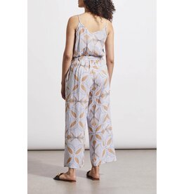 TRIBAL BUTTON FRONT JUMPSUIT WITH BELT