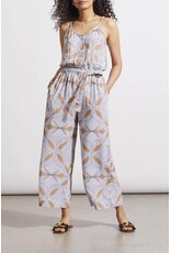 TRIBAL BUTTON FRONT JUMPSUIT WITH BELT