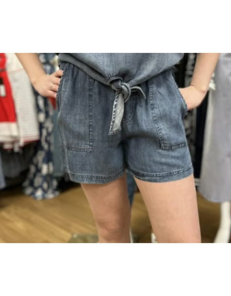 DRAWSTRING SOFT DENIM SHORT