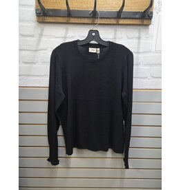 ATINKA SWEATER CREW NECK BLACK - COTTON BLEND