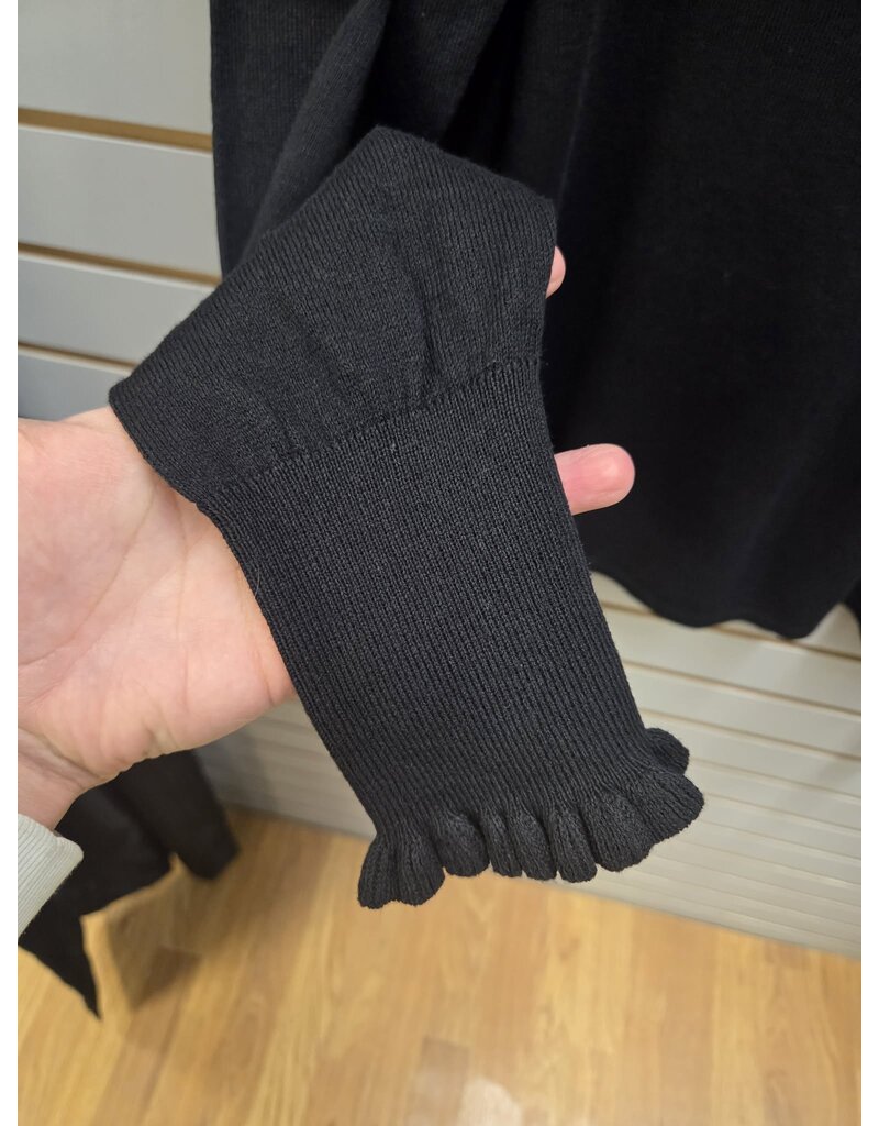 ATINKA SWEATER CREW NECK BLACK - COTTON BLEND