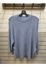 SIDE TIE BLUE SWEATER