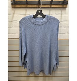 SIDE TIE BLUE SWEATER