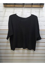 CREW NECK w/RIBBED ½ SLEEVE