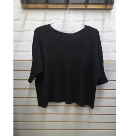 CREW NECK w/RIBBED ½ SLEEVE