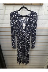 FLORAL NAVY MIDI DRESS