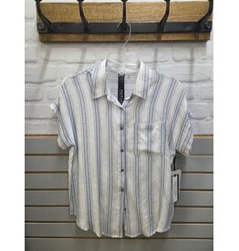 WHITE/ BLUE STRIPED BLOUSE