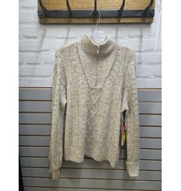 QUARTER ZIP OATMEAL SWEATER