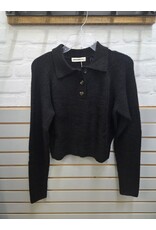 24COLOURS JOHNY COLLAR BLACK SWEATER