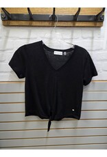 TIE FRONT BLACK T-SHIRT