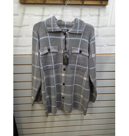 BLUE/GREY KNIT SHACKET