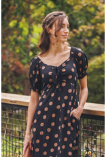 POLKA DOT OFF THE SHOULDER DRESS
