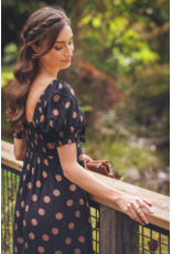 POLKA DOT OFF THE SHOULDER DRESS