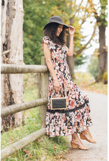 FLORAL SHORT SLEEVE MAXI DRESS