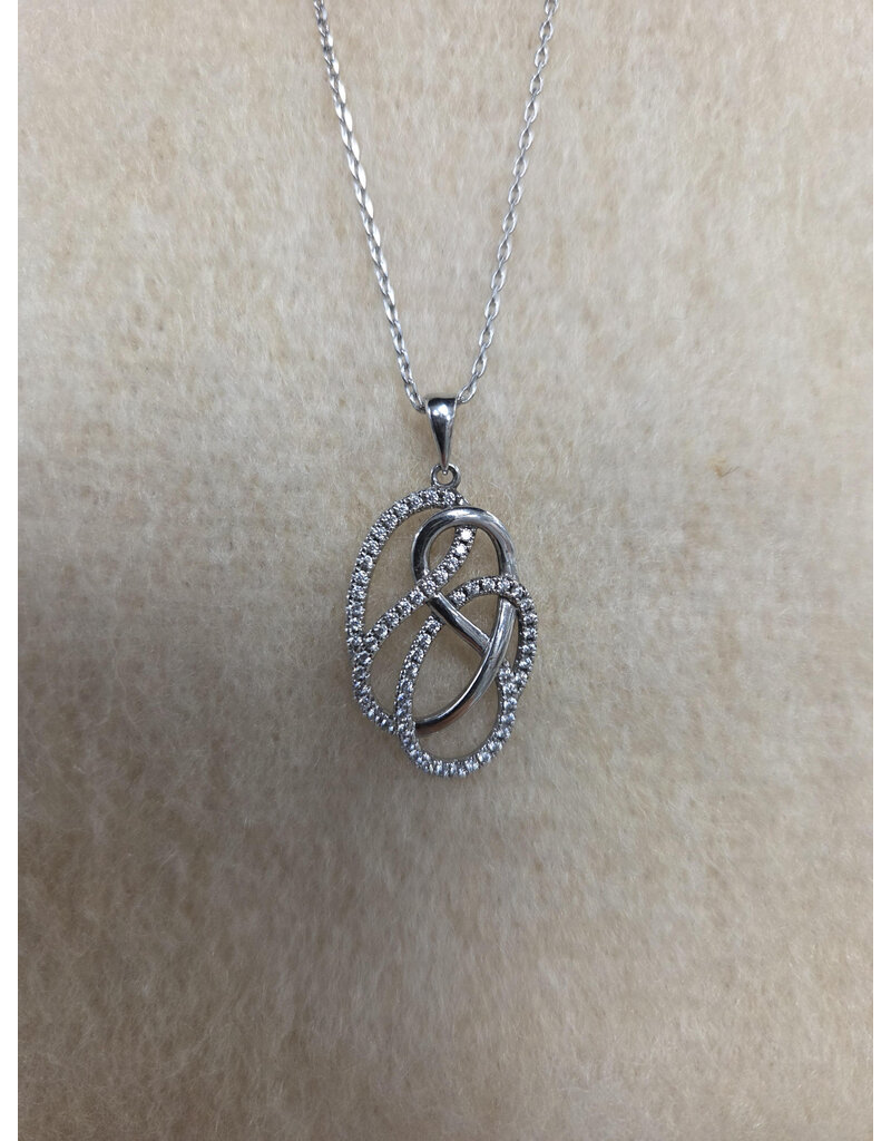 STERLING SILVER CZ NECKLACE