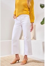 TRIBAL AUDREY HUGGING WIDE CROP JEANS-WHITE