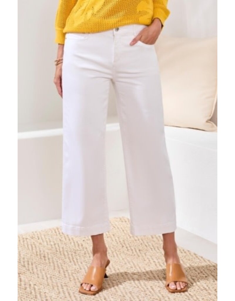 TRIBAL AUDREY HUGGING WIDE CROP JEANS-WHITE