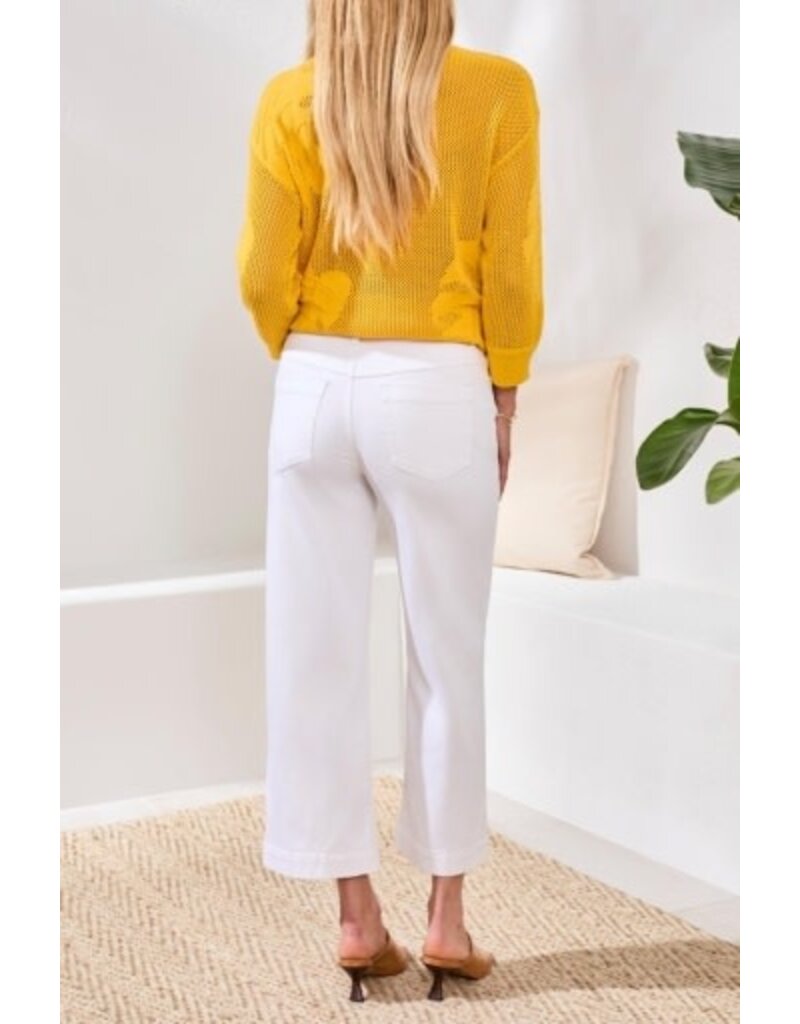 TRIBAL AUDREY HUGGING WIDE CROP JEANS-WHITE