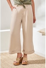 TRIBAL BROOKE PLEATED WIDE TROUSER W/CUFFS-COCOCREAM