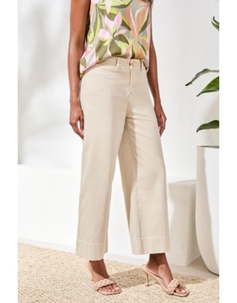 TRIBAL COMFORT STRETCH HIGH RISE PALAZZO PANTS-CANVAS