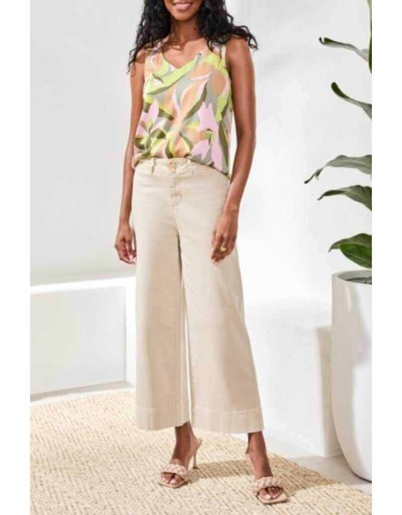 TRIBAL COMFORT STRETCH HIGH RISE PALAZZO PANTS-CANVAS
