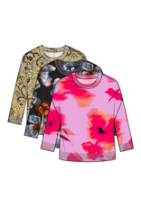 TRIBAL SOFT YARN THREE-QUARTER SLEEVE CREWNECK SWEATER-WISTERIA