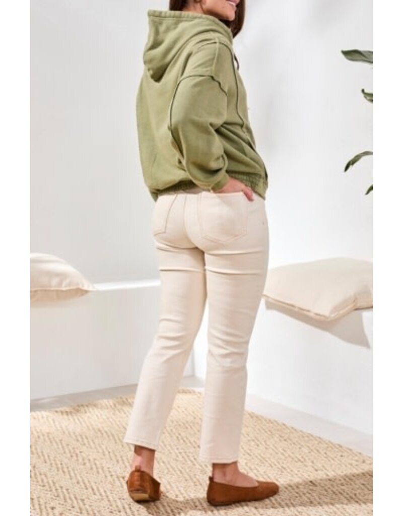 TRIBAL PUFF SLV ZIP UP HOODIE W/ SPECIAL WASH EFFECT-RAINFOREST