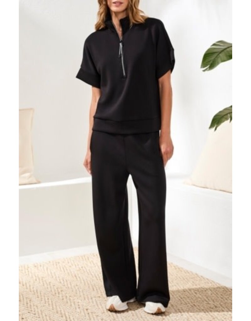 TRIBAL TECHNO LUX - S/S MOCK NECK TOP W/ZIPPER