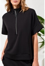 TRIBAL TECHNO LUX - S/S MOCK NECK TOP W/ZIPPER