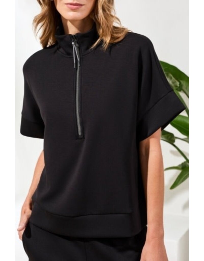 TRIBAL TECHNO LUX - S/S MOCK NECK TOP W/ZIPPER