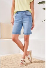 TRIBAL AUDREY PULL ON WIDE JEANS BERMUDA-COASTALBLUE