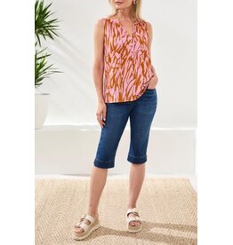 TRIBAL AUDREY PULL ON PEDAL PUSHER JEANS-FADEDBLUE