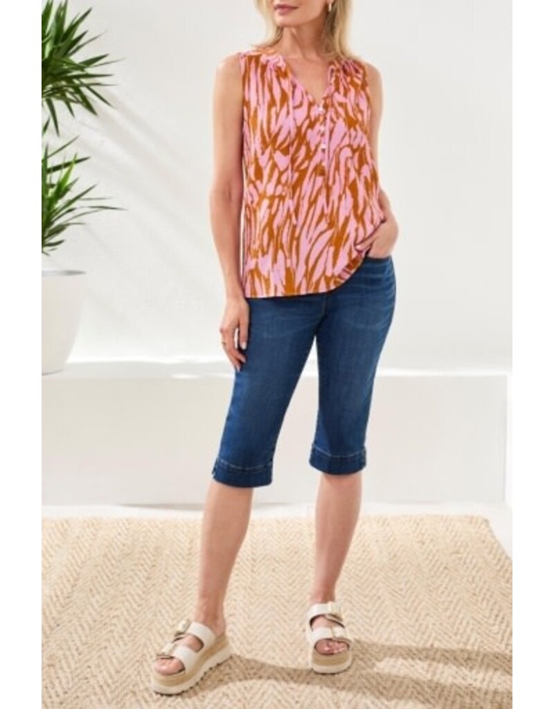 TRIBAL AUDREY PULL ON PEDAL PUSHER JEANS-FADEDBLUE