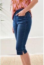TRIBAL AUDREY PULL ON PEDAL PUSHER JEANS-FADEDBLUE