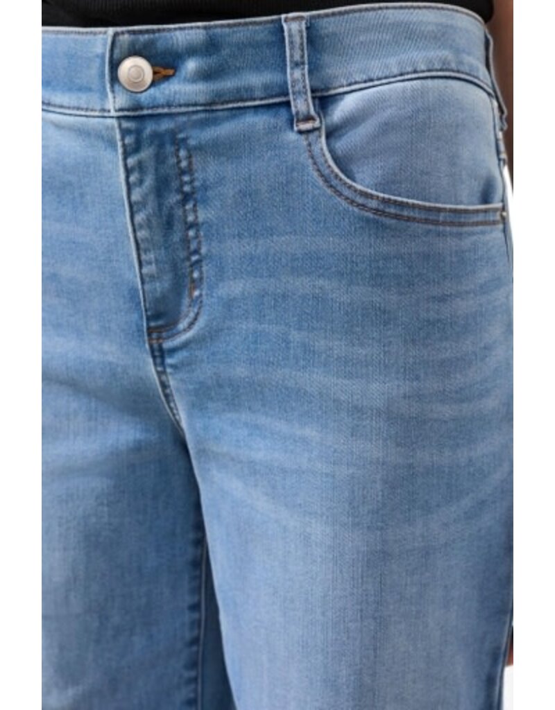 TRIBAL AUDREY HUGGING WIDE CROP JEANS-COASTALBLUE