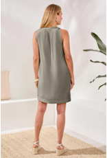 TRIBAL FLOWY SLEEVELESS V-NECK DRESS