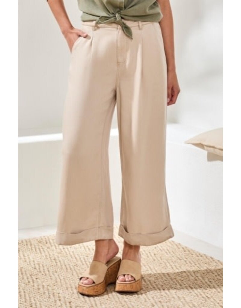TRIBAL BROOKE PLEATED WIDE TROUSER W/CUFFS-COCOCREAM