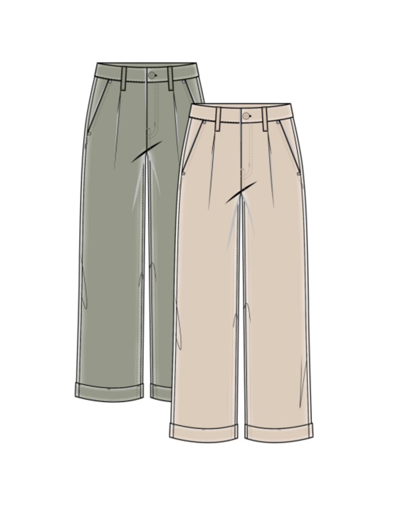 TRIBAL BROOKE PLEATED WIDE TROUSER W/CUFFS-COCOCREAM