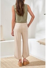 TRIBAL BROOKE PLEATED WIDE TROUSER W/CUFFS-COCOCREAM
