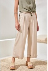TRIBAL BROOKE PLEATED WIDE TROUSER W/CUFFS-COCOCREAM