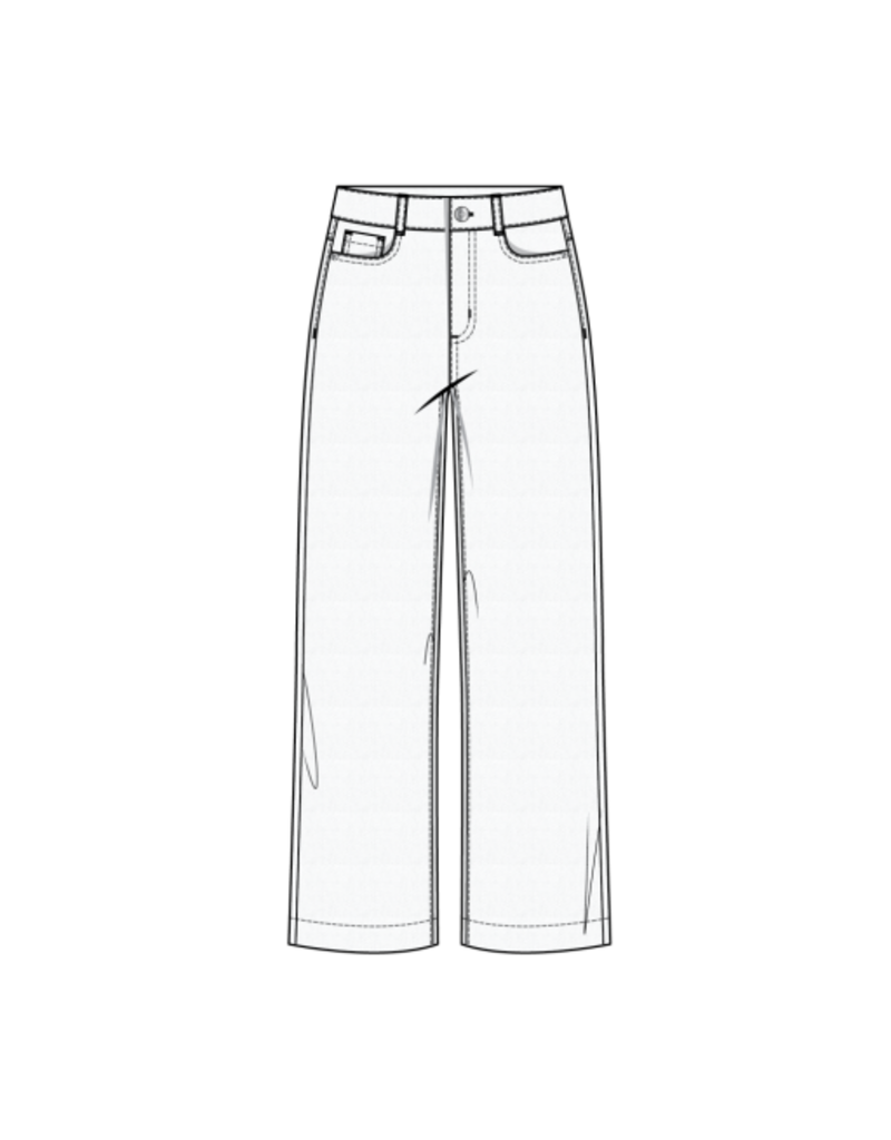 TRIBAL AUDREY HUGGING WIDE CROP JEANS-WHITE