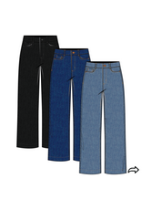 TRIBAL AUDREY HUGGING WIDE CROP JEANS-COASTALBLUE