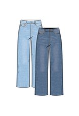 TRIBAL AUDREY HUGGING WIDE CROP JEANS-COASTALBLUE